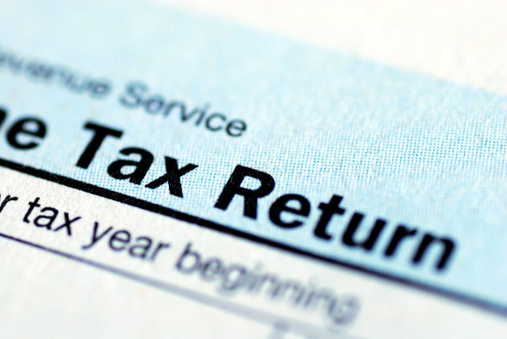 close up photo of a tax return document
